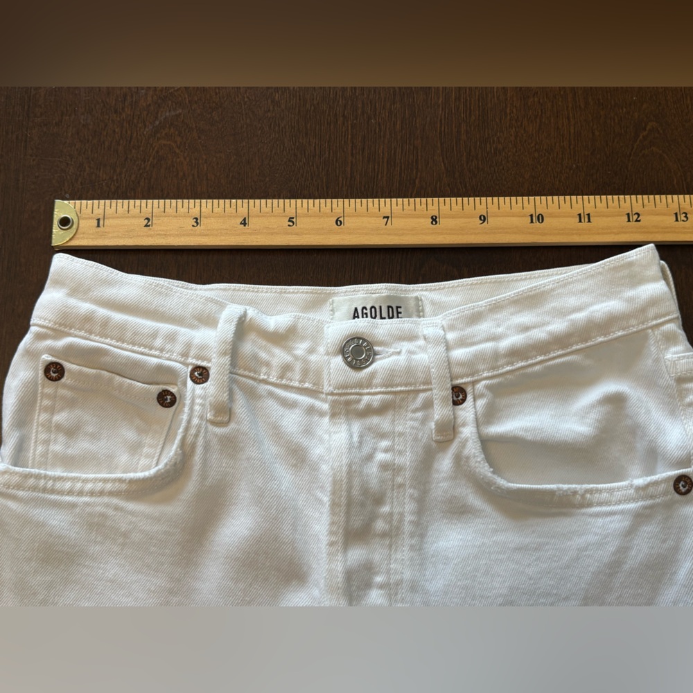 AGOLDE RILEY High Rise Straight White Crop Jean 24  Button Fly Contemporary - Picture 9 of 14